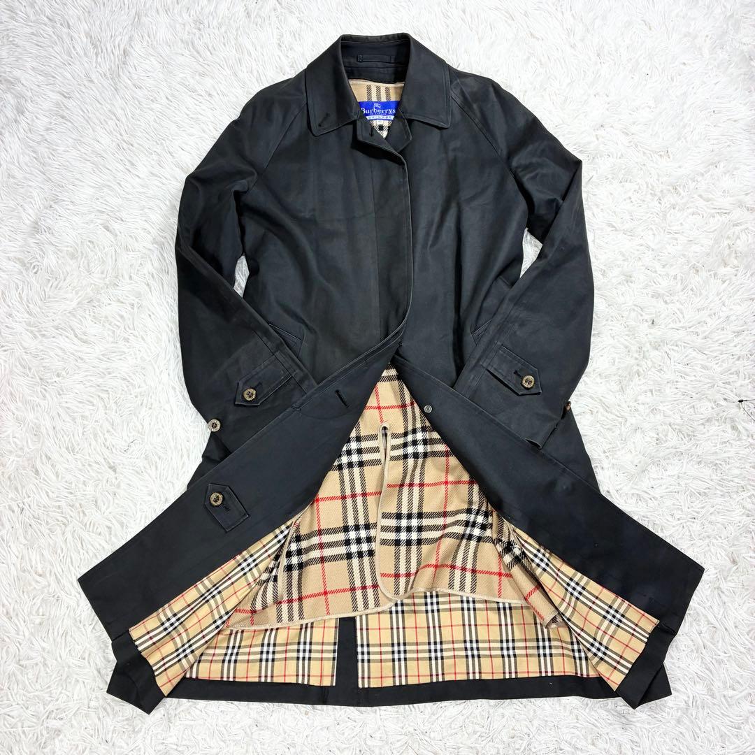 バーバリーブルーレーベル ステンカラー コート ノバチェック インナー付 L