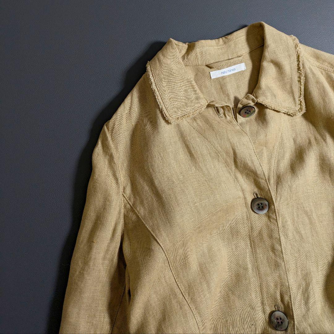nalu nanea ／日本製 定価5万円 リネン ステンカラーコートキャメル