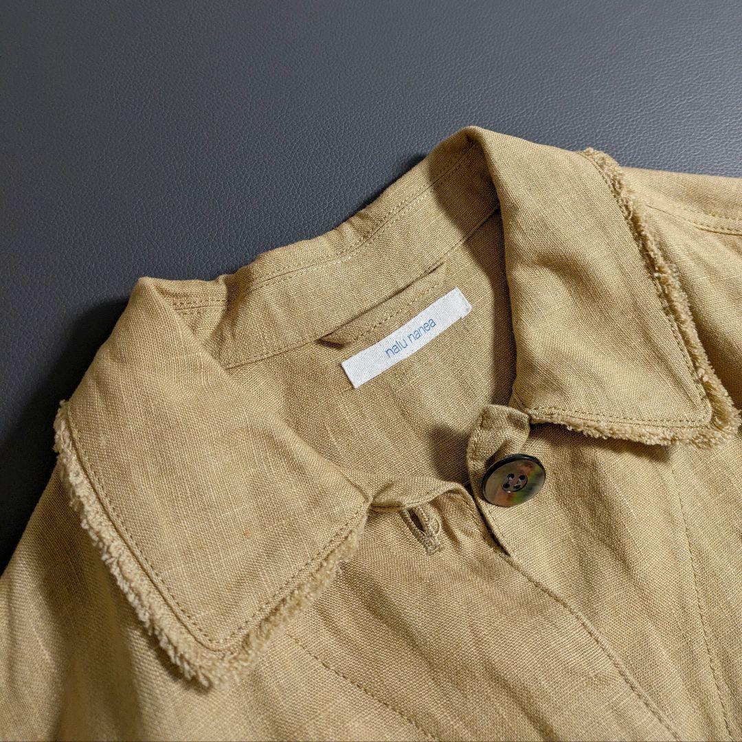 nalu nanea ／日本製 定価5万円 リネン ステンカラーコートキャメル