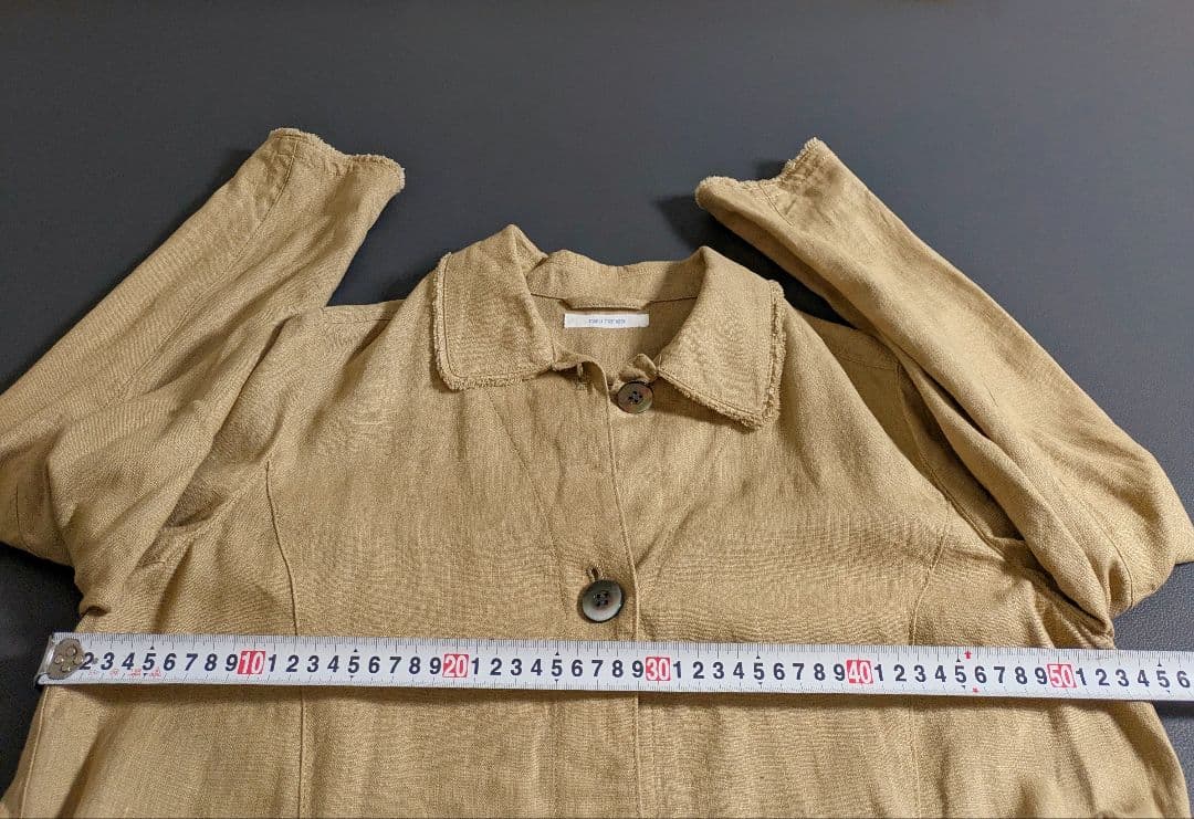 nalu nanea ／日本製 定価5万円 リネン ステンカラーコートキャメル