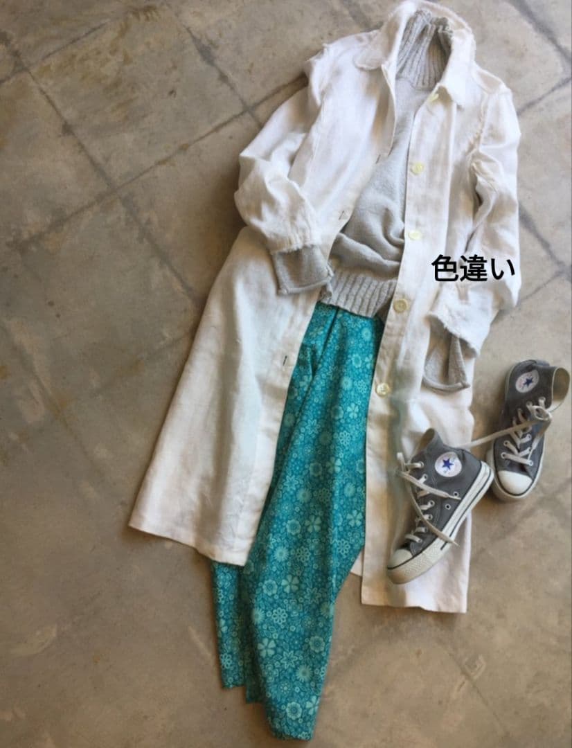 nalu nanea ／日本製 定価5万円 リネン ステンカラーコートキャメル