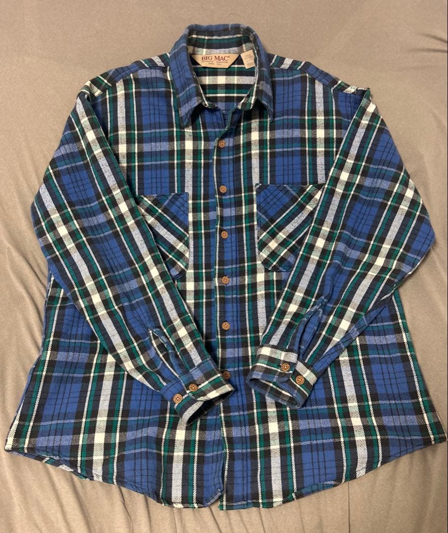 BIG MAC 【好配色】 ネルシャツ 80〜90s USA製 Lサイズ