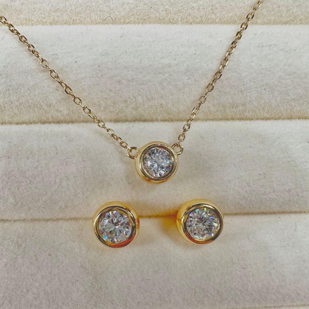 【再入荷】 最高級 モアサナイト 0.5ct ピアス 韓国 人気 ゴールド仕上げ