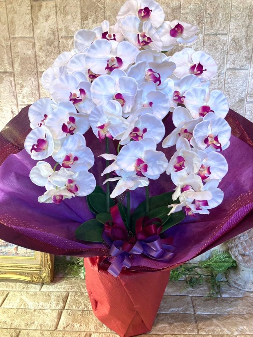 光触媒　人工観葉植物　ウォールグリーン　フェイクグリーン　胡蝶蘭8155