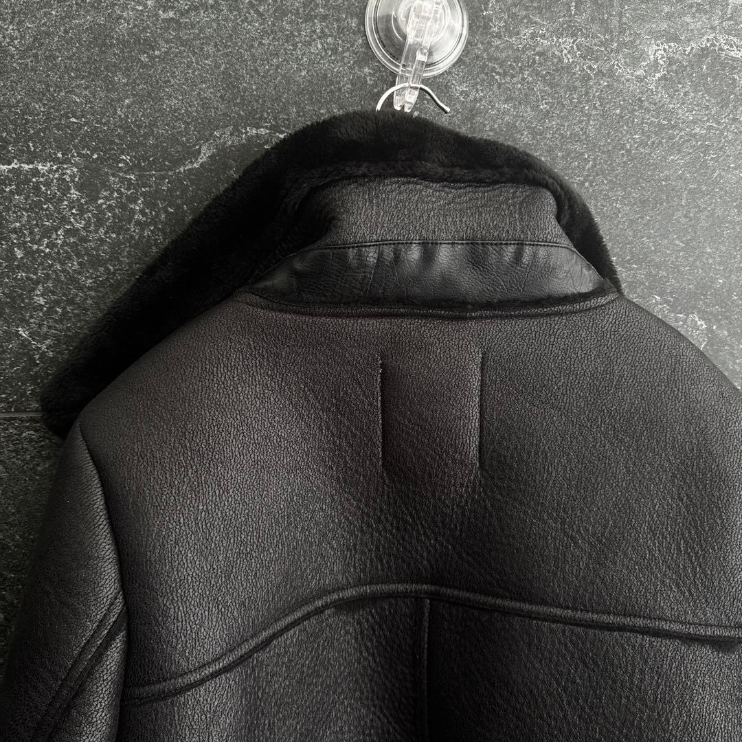 美品　ZARA　レディース　フェイクムートン　ダブルライダースジャケット　肉厚