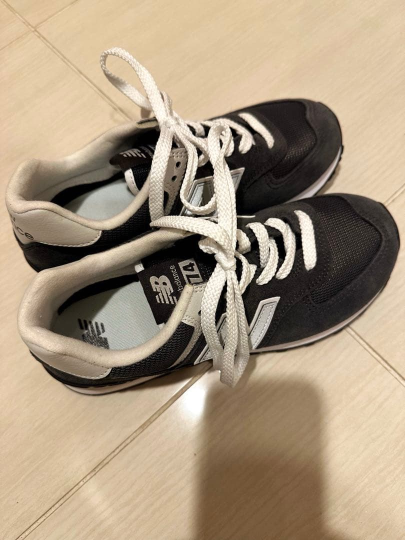 【新品】ニューバランスU574 24cmブラック（ダークグレーに近い）