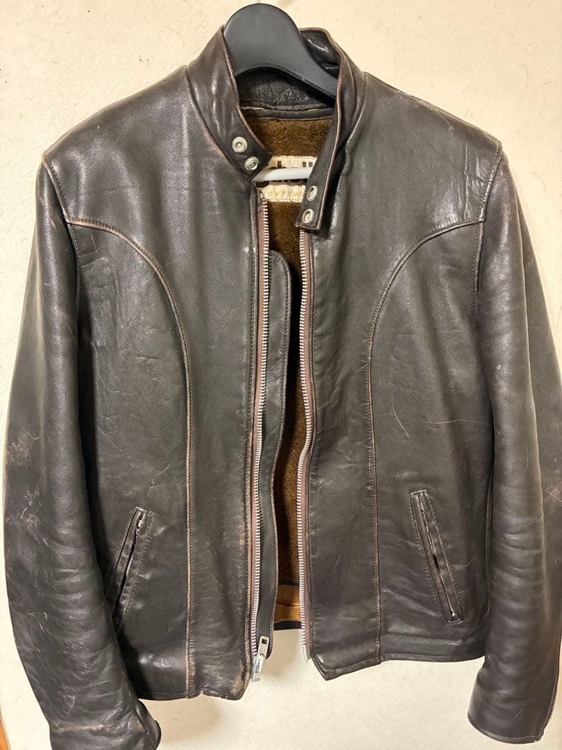 ぱ*様 Schott USA製シングルライダースジャケット SPORTSWEAR