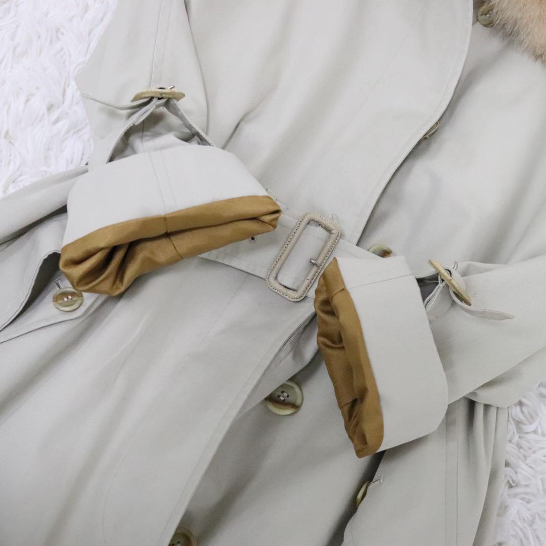 Burberry バーバリー ステンカラーコート ノバチェック　ライナー ファー