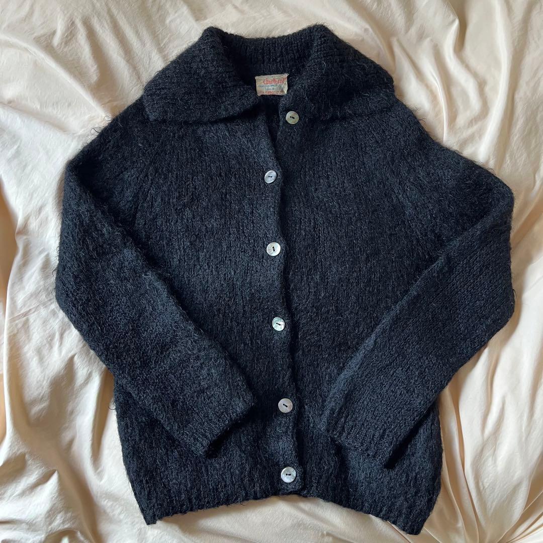 A*”様 美品　50s 60s モヘアカーディガン　ブラック　mohair カー