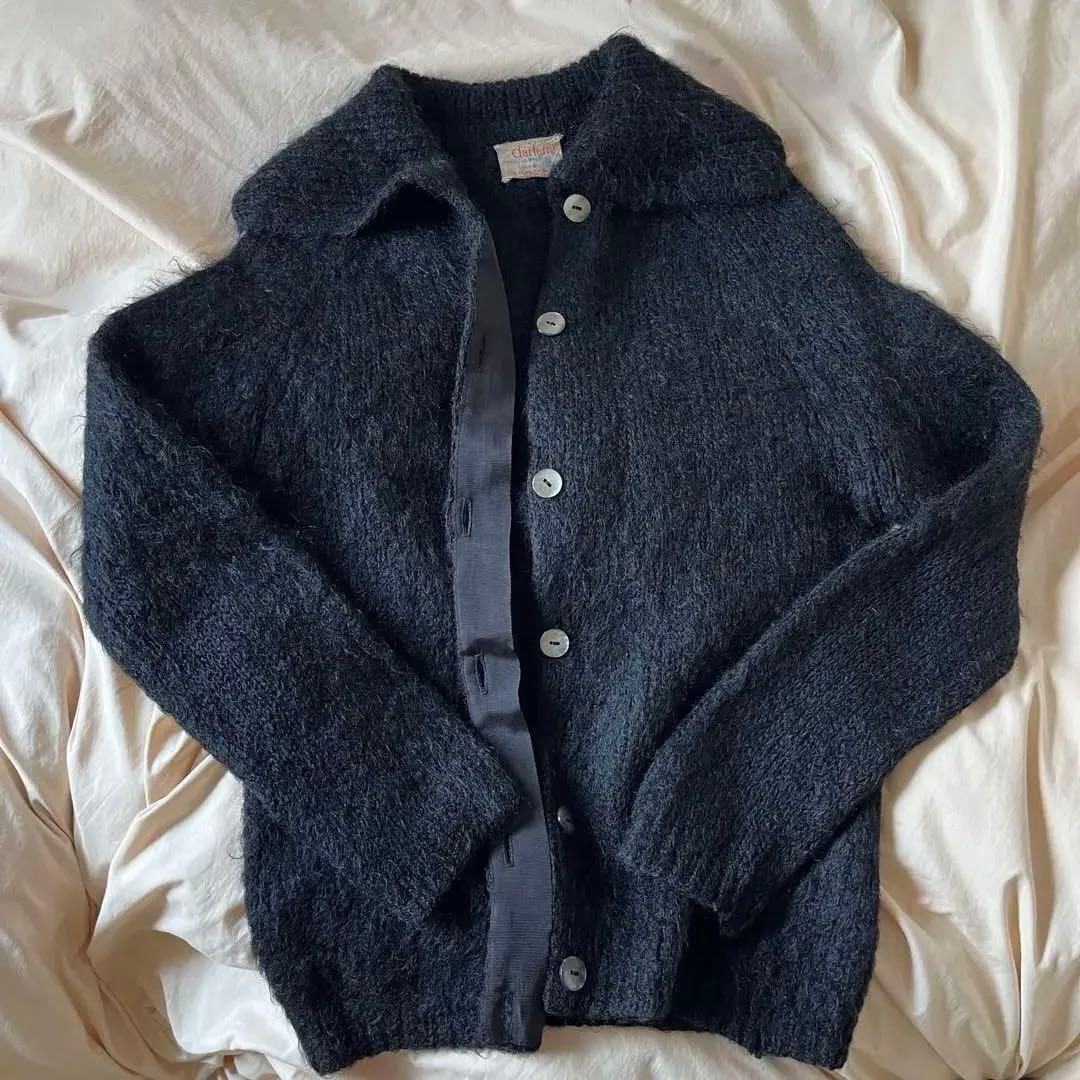 A*”様 美品　50s 60s モヘアカーディガン　ブラック　mohair カー