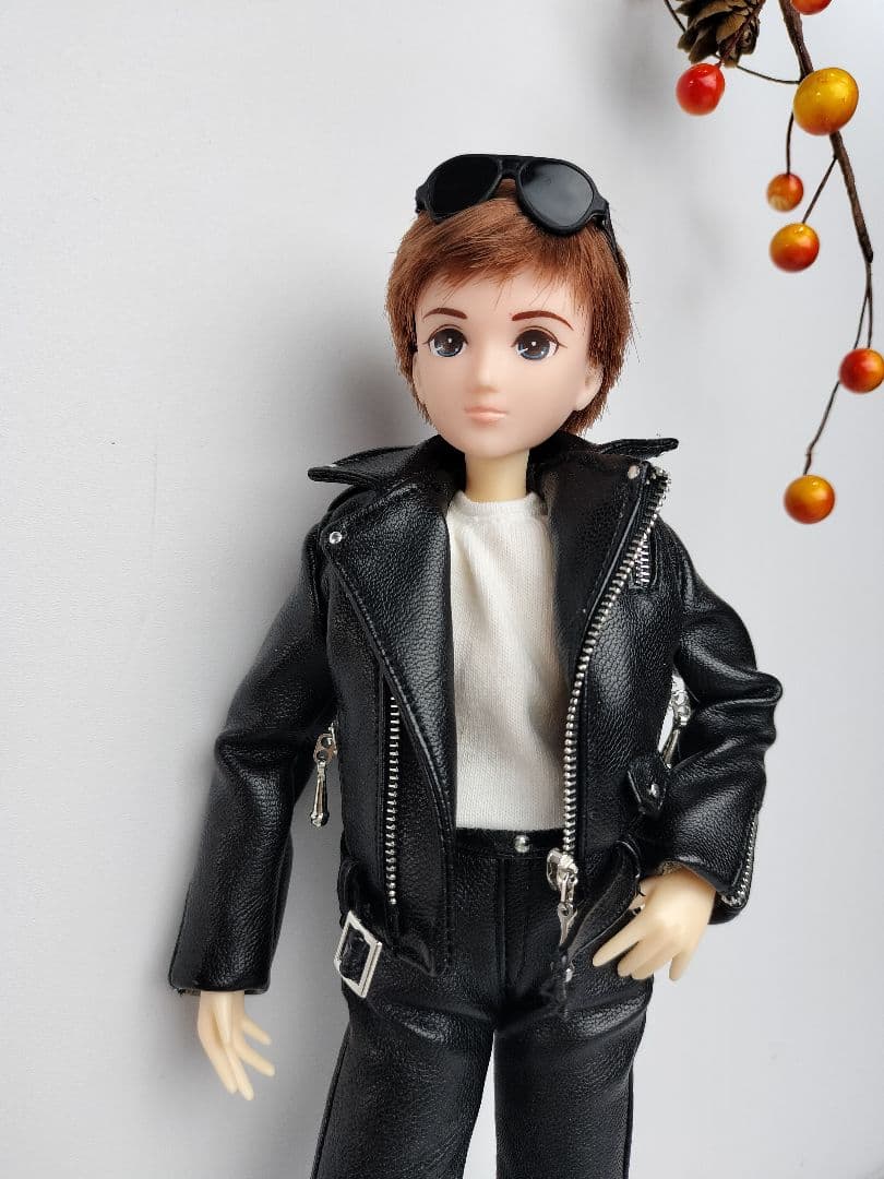 バイカージャケットピュアニーモ男の子のXLサイズドール1/6服