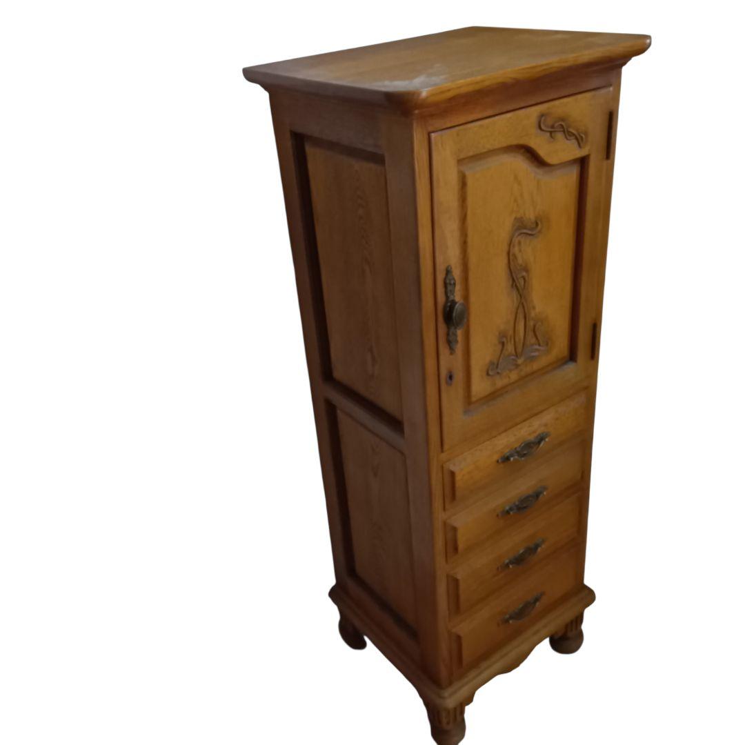 北欧 英国スタイル 彫刻入り キャビネット 収納棚 電話台 花台【送料込み】