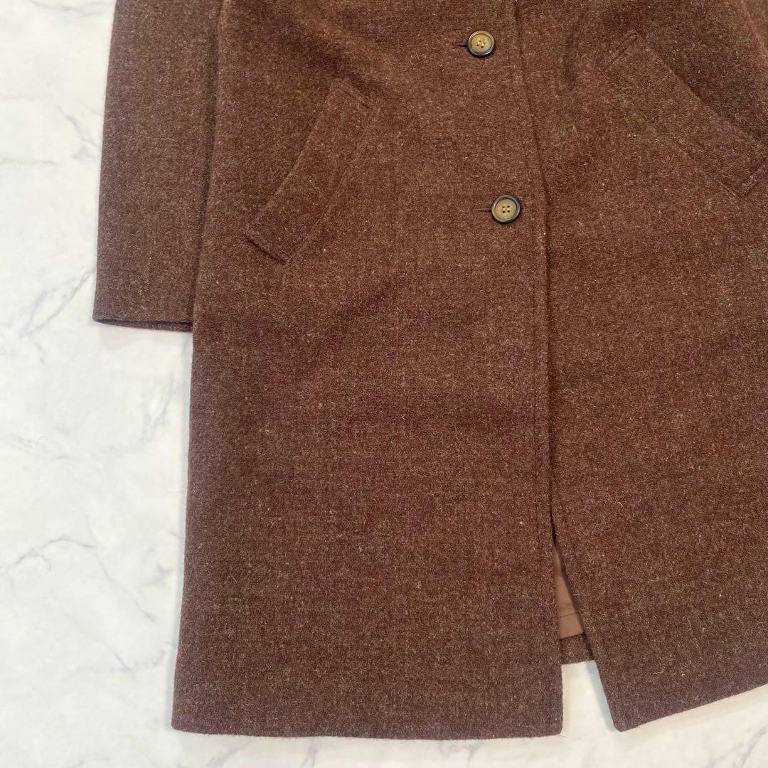 ハリスツイード　Harris Tweed ステンカラーコート　ブラウン