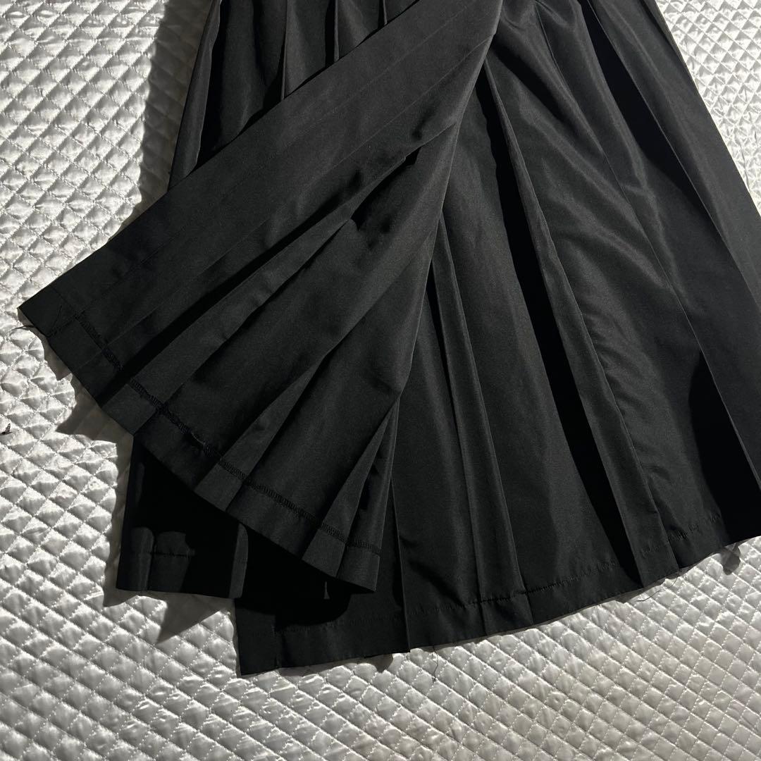 AD2000 archive キルトプリーツスカート 黒 ラップ ポリエステル