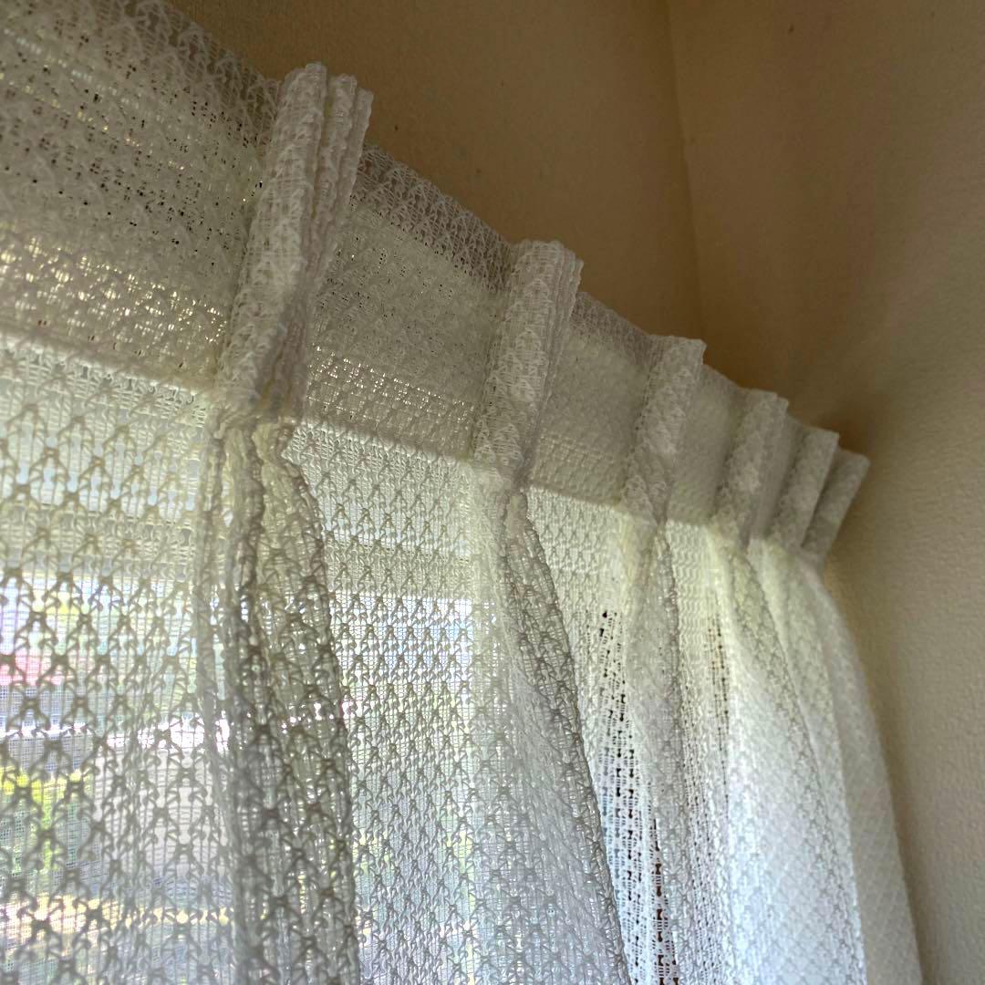 半額以下◆美品◆レースカーテン横幅180×長さ110cmの窓に 2セット防寒