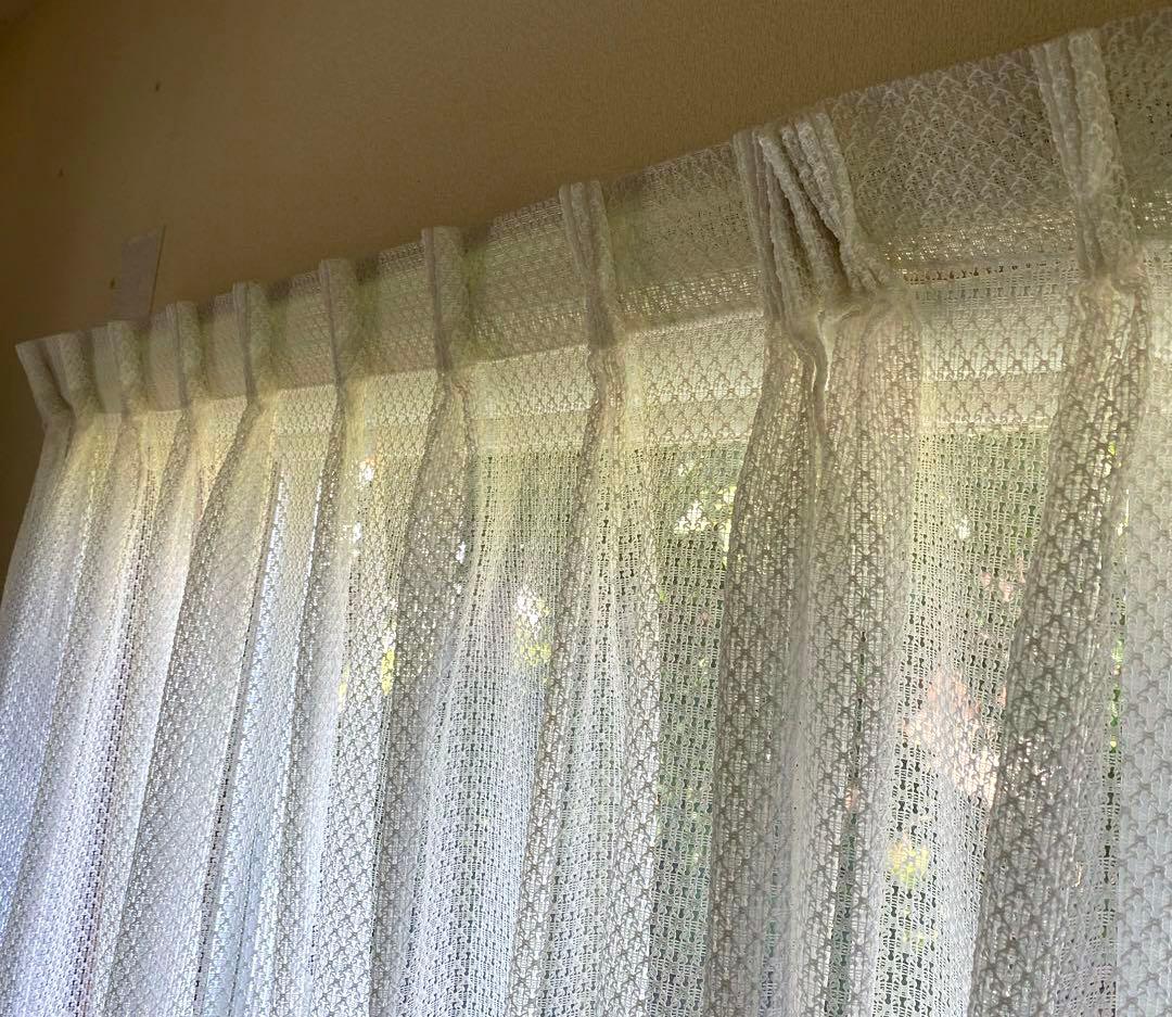 半額以下◆美品◆レースカーテン横幅180×長さ110cmの窓に 2セット防寒