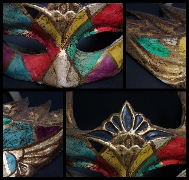 イタリア製ハンドメイド・ハンドペイント 仮面舞踏会 ベネチアン マスク