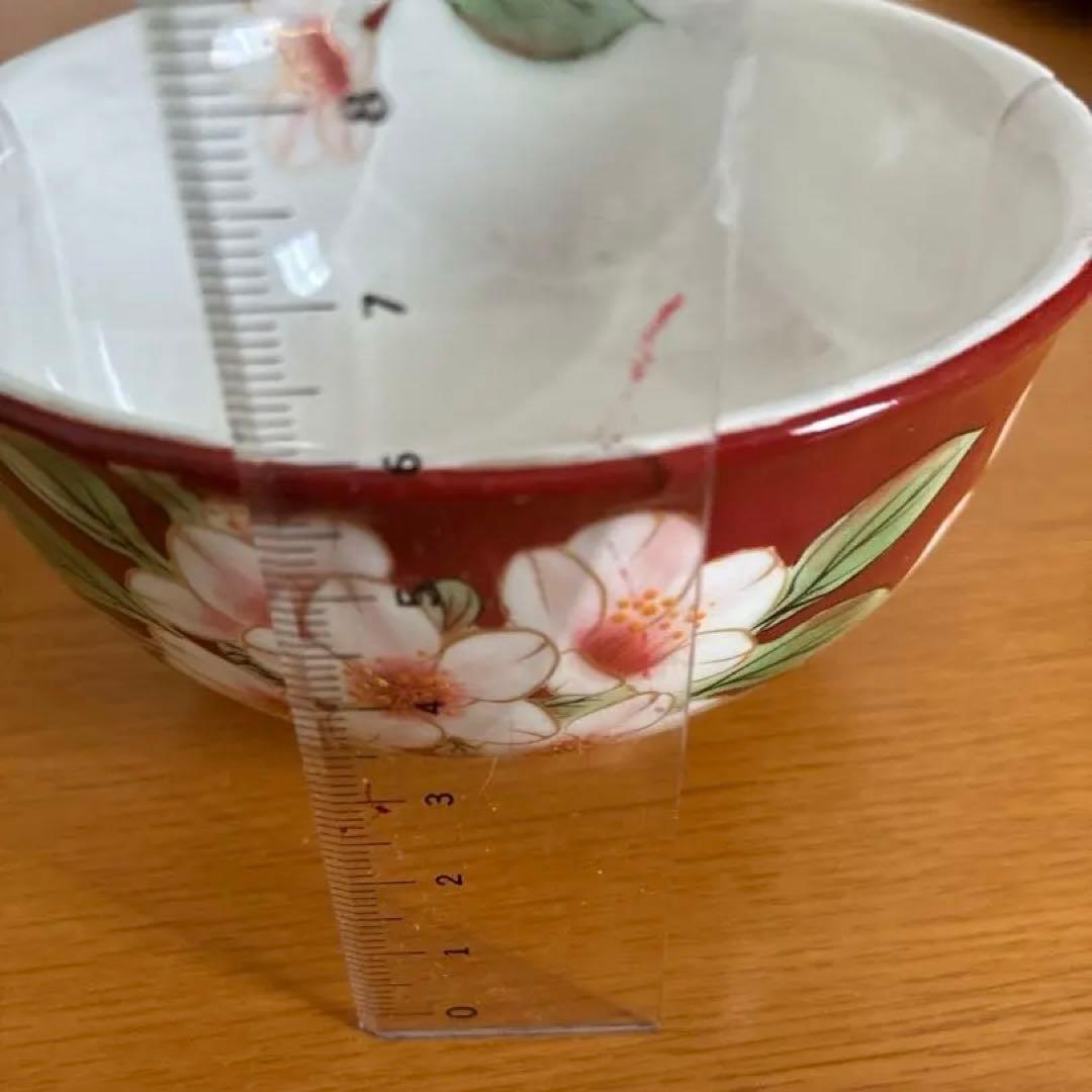 陶あん　赤色抹茶茶碗　飯碗