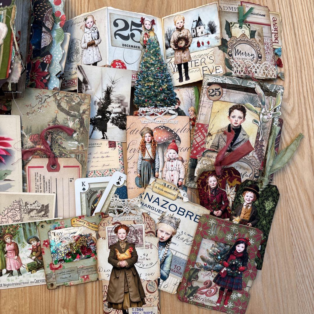 クリスマス& Happy New Year コラージュ　ジャンクジャーナル