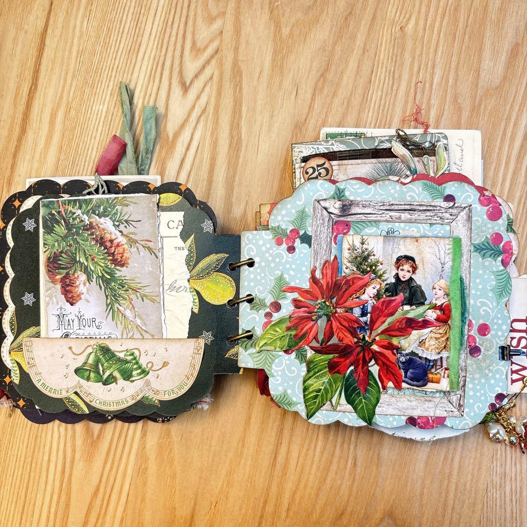 クリスマス& Happy New Year コラージュ　ジャンクジャーナル
