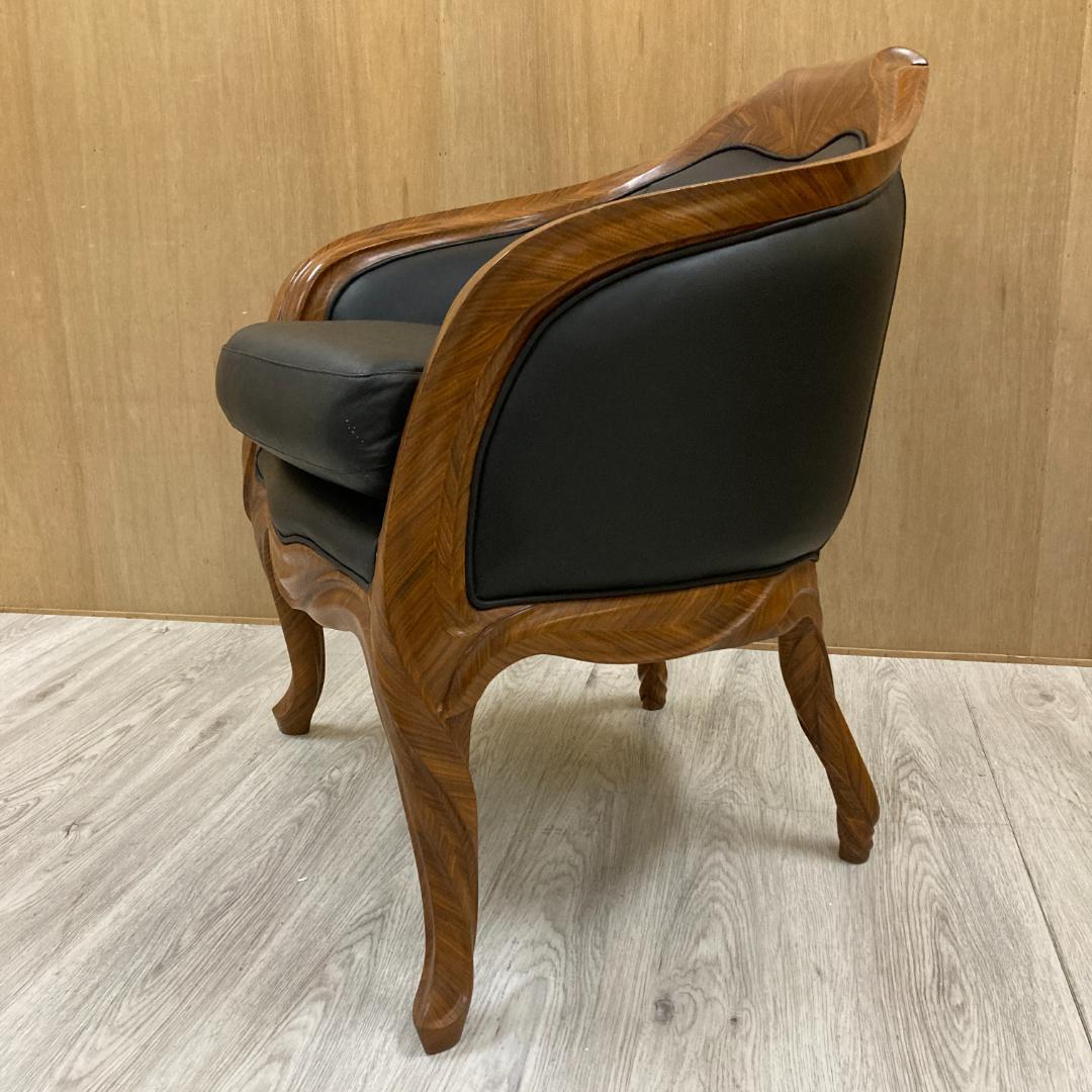 総革　ラウンジソファ　一人掛け　応接　２脚セット B