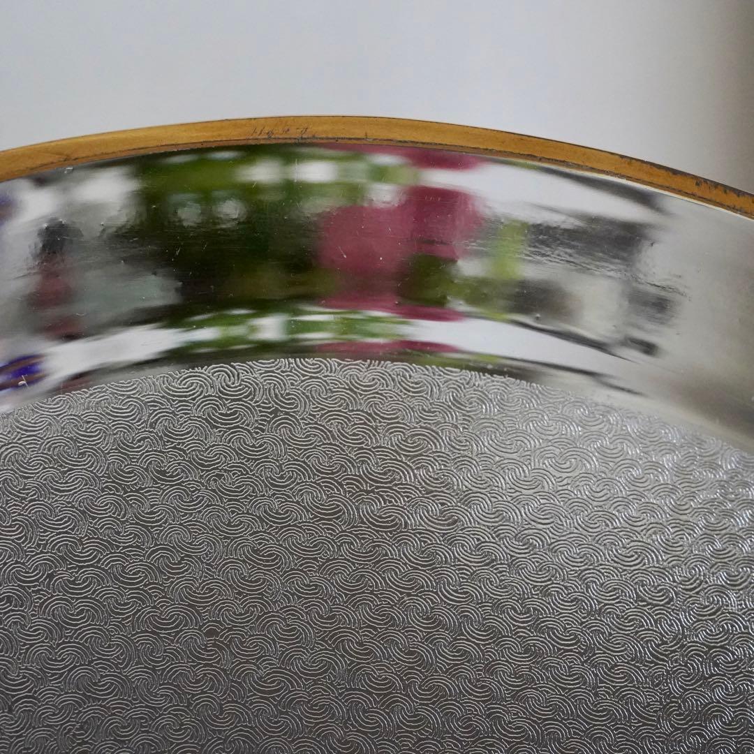 希少美品◆オールドサンルイ《金彩 アシッドエッチング》大型トレイ◆優雅な装飾美