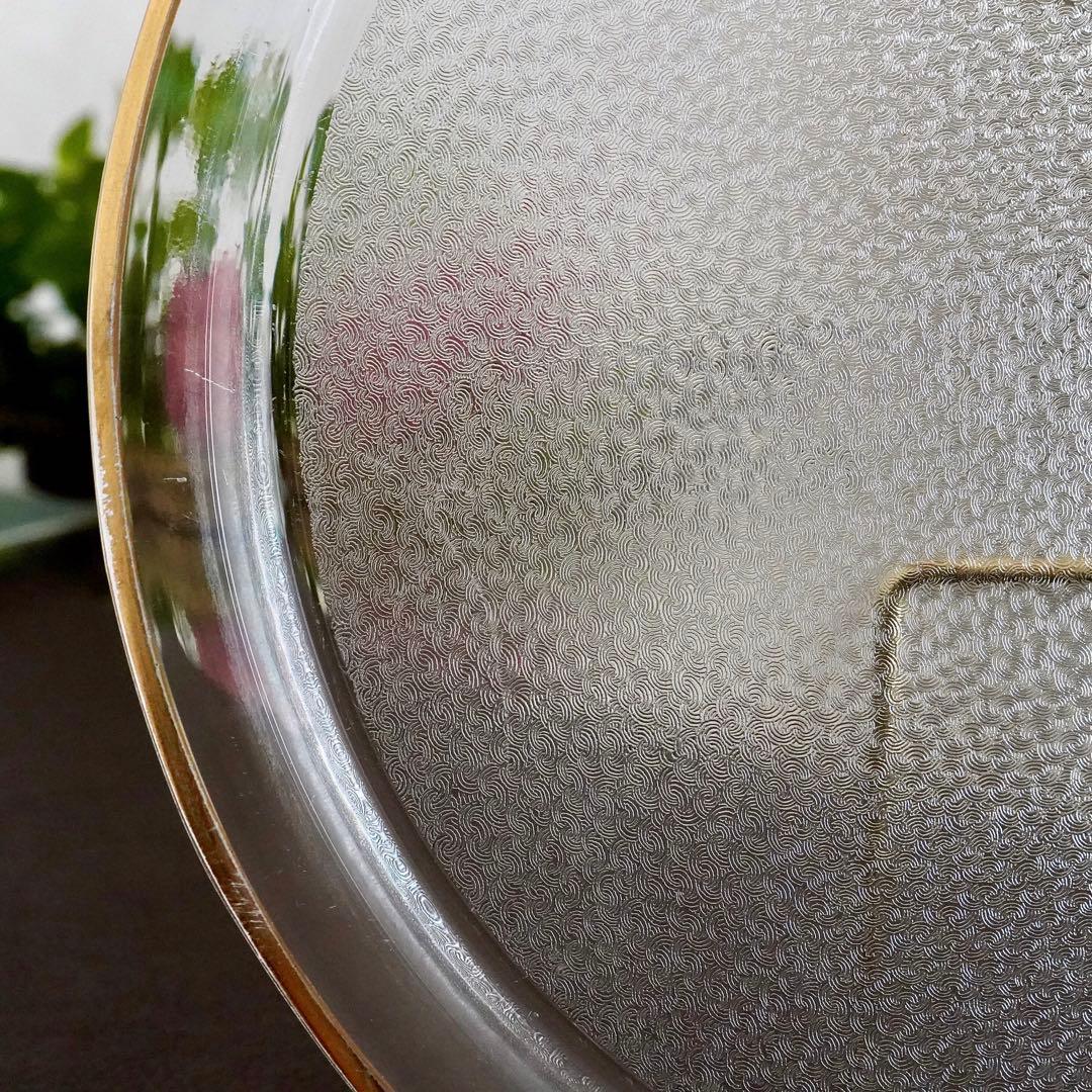希少美品◆オールドサンルイ《金彩 アシッドエッチング》大型トレイ◆優雅な装飾美