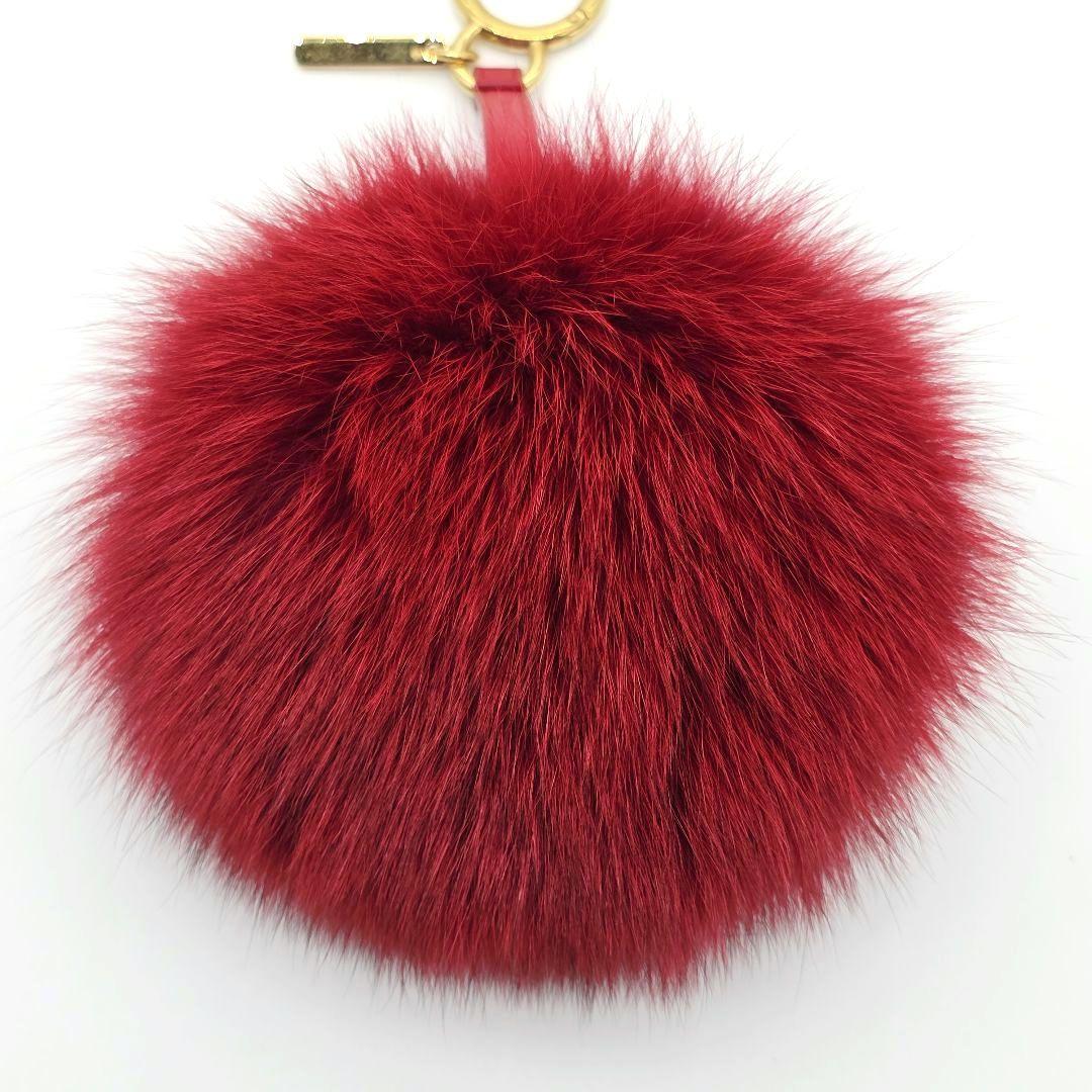 ✨美品✨ FENDI ポンポンチャーム キーリング ハートファー ピンク