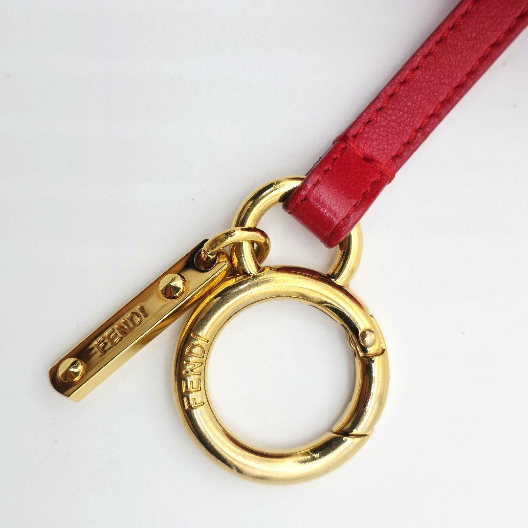 ✨美品✨ FENDI ポンポンチャーム キーリング ハートファー ピンク