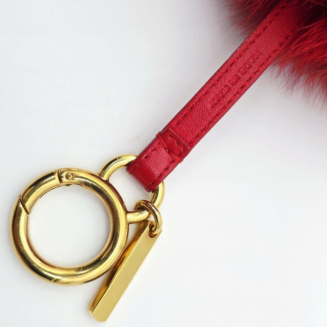 ✨美品✨ FENDI ポンポンチャーム キーリング ハートファー ピンク