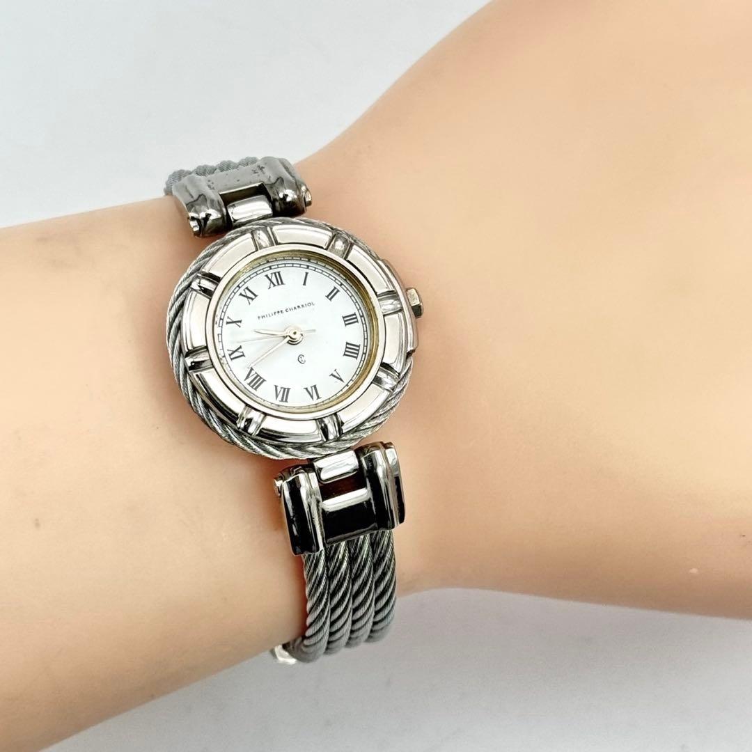 美品✨　フィリップ・シャリオール ケルティック　シルバー　白文字盤　腕時計