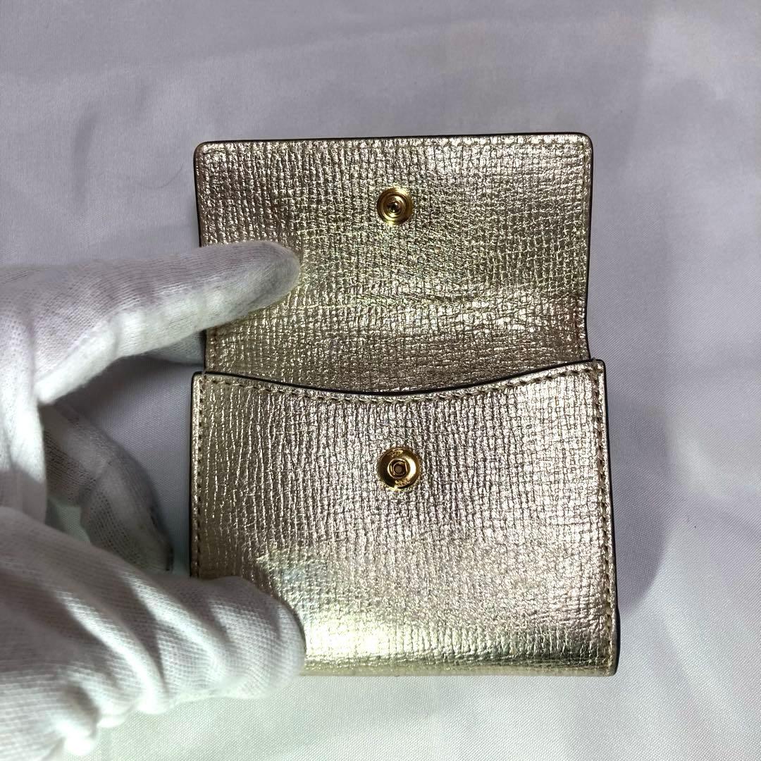 アニヤハインドマーチ アイズ eyes シルバー 三つ折り財布 ミニウォレット