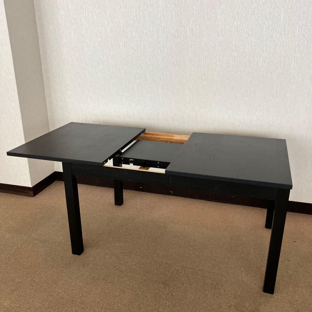IKEA イケア　伸長式ダイニングテーブル　BJURSTA ブラック　③