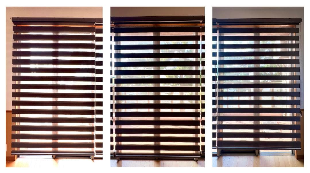 【3本セット】eeHAUS ロールスクリーン モカ W180×H210cm