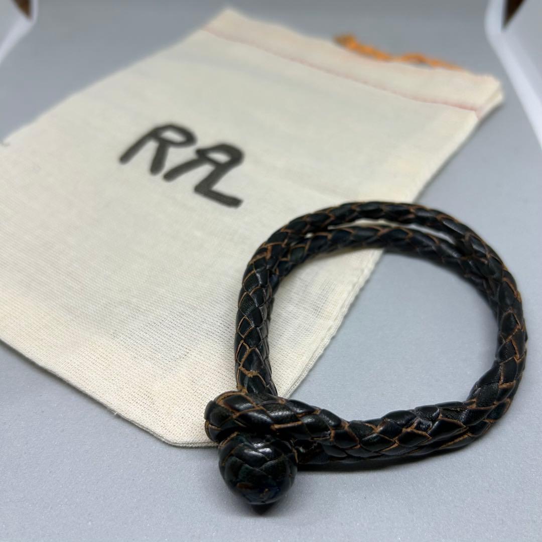 RRL ブラウン レザー 編み込み ブレスレット　レザー　ラルフローレン