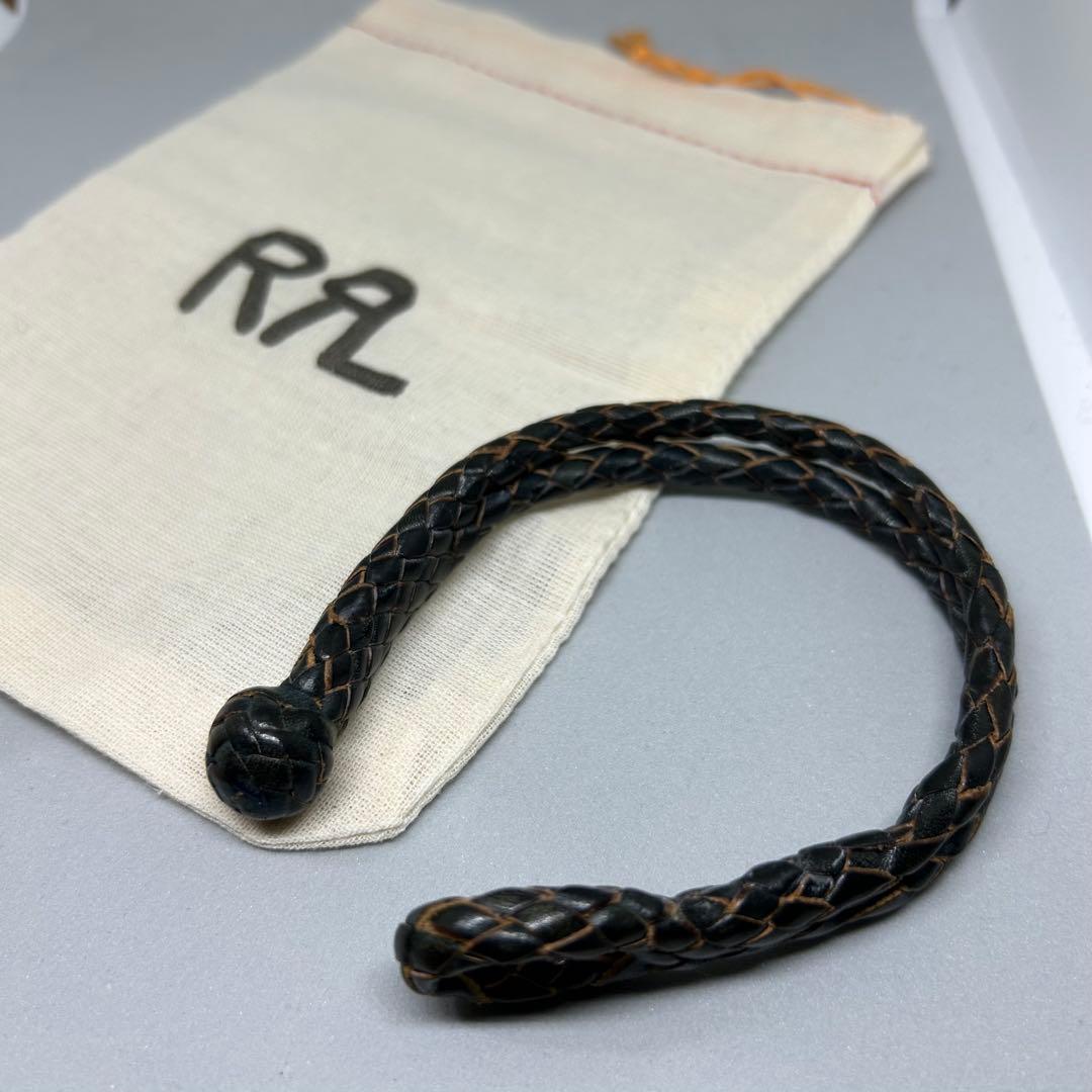 RRL ブラウン レザー 編み込み ブレスレット　レザー　ラルフローレン