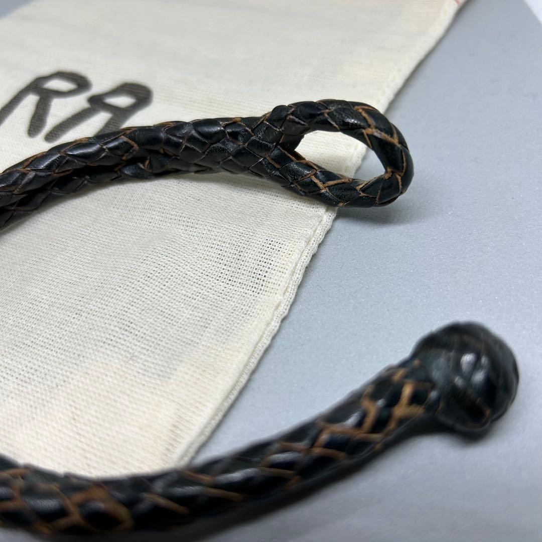RRL ブラウン レザー 編み込み ブレスレット　レザー　ラルフローレン