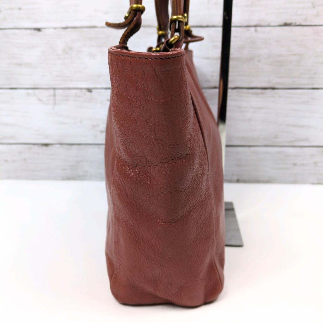 イルビゾンテ ハンドバッグ トートバッグ レザー ブラウン ロゴ型押し