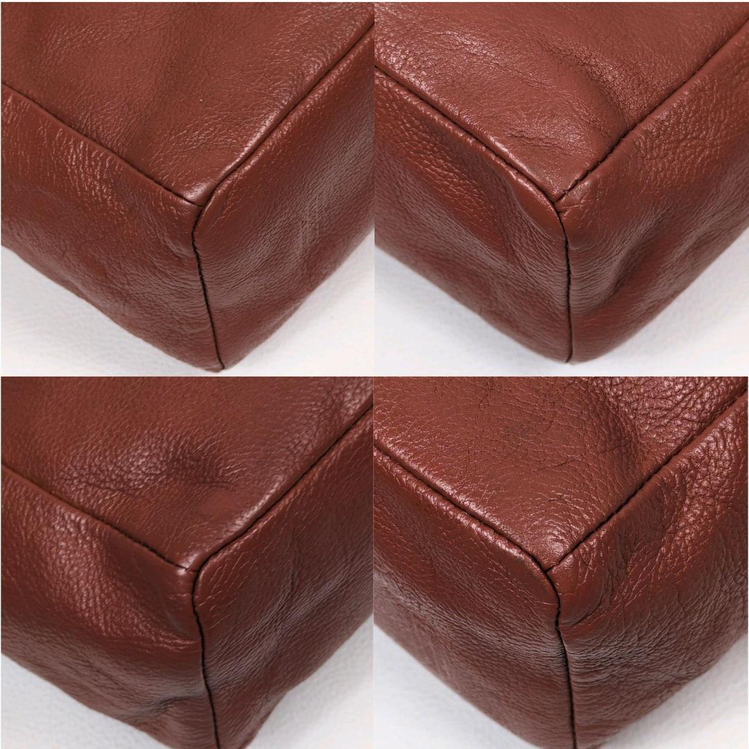 イルビゾンテ ハンドバッグ トートバッグ レザー ブラウン ロゴ型押し