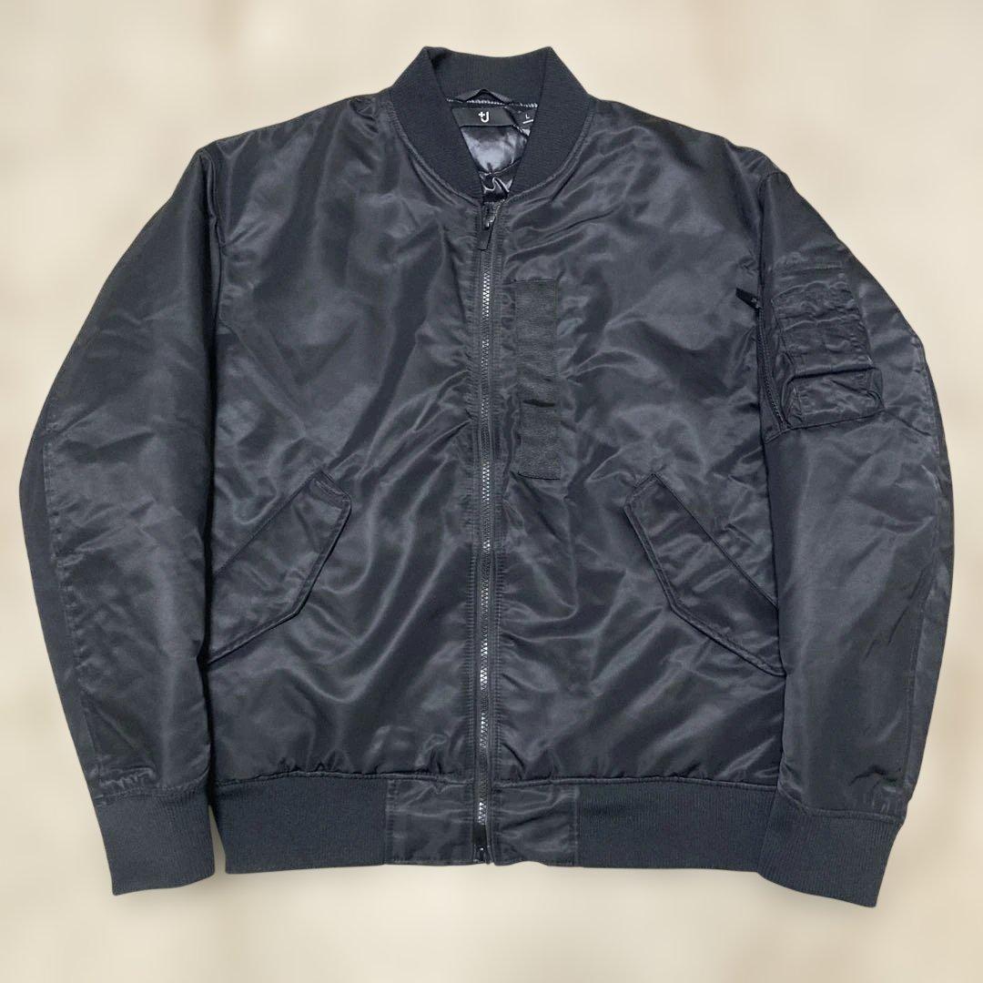 【UNIQLO】＋J ハイブリッドダウンオーバーサイズMA-1ブルゾン 黒 L