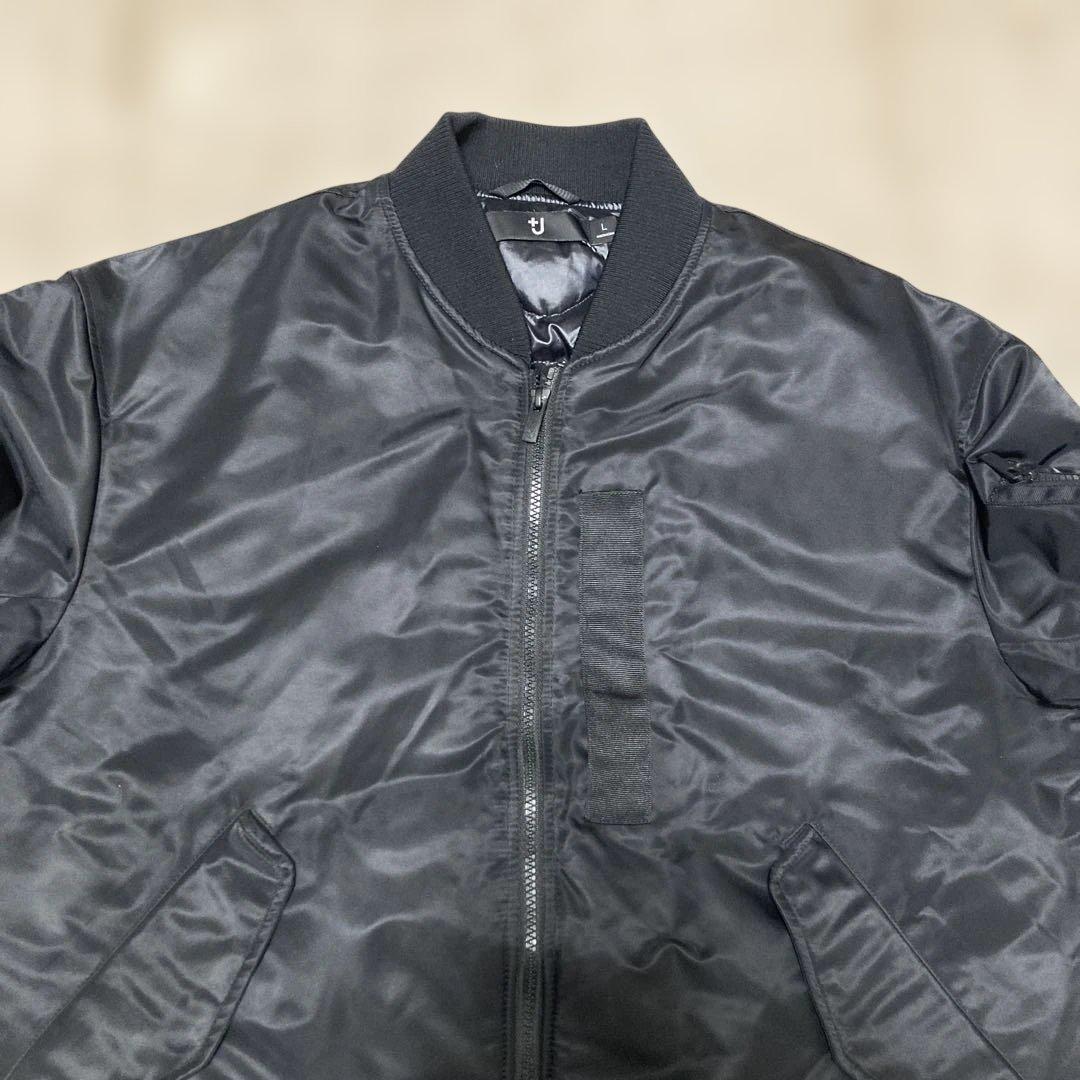 【UNIQLO】＋J ハイブリッドダウンオーバーサイズMA-1ブルゾン 黒 L
