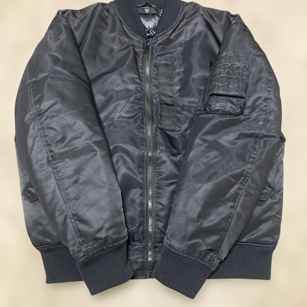 【UNIQLO】＋J ハイブリッドダウンオーバーサイズMA-1ブルゾン 黒 L
