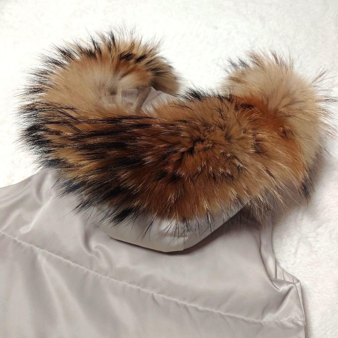 【極美品】セオリー theory ダウン ベスト ファー ダブルジップ ラクーン