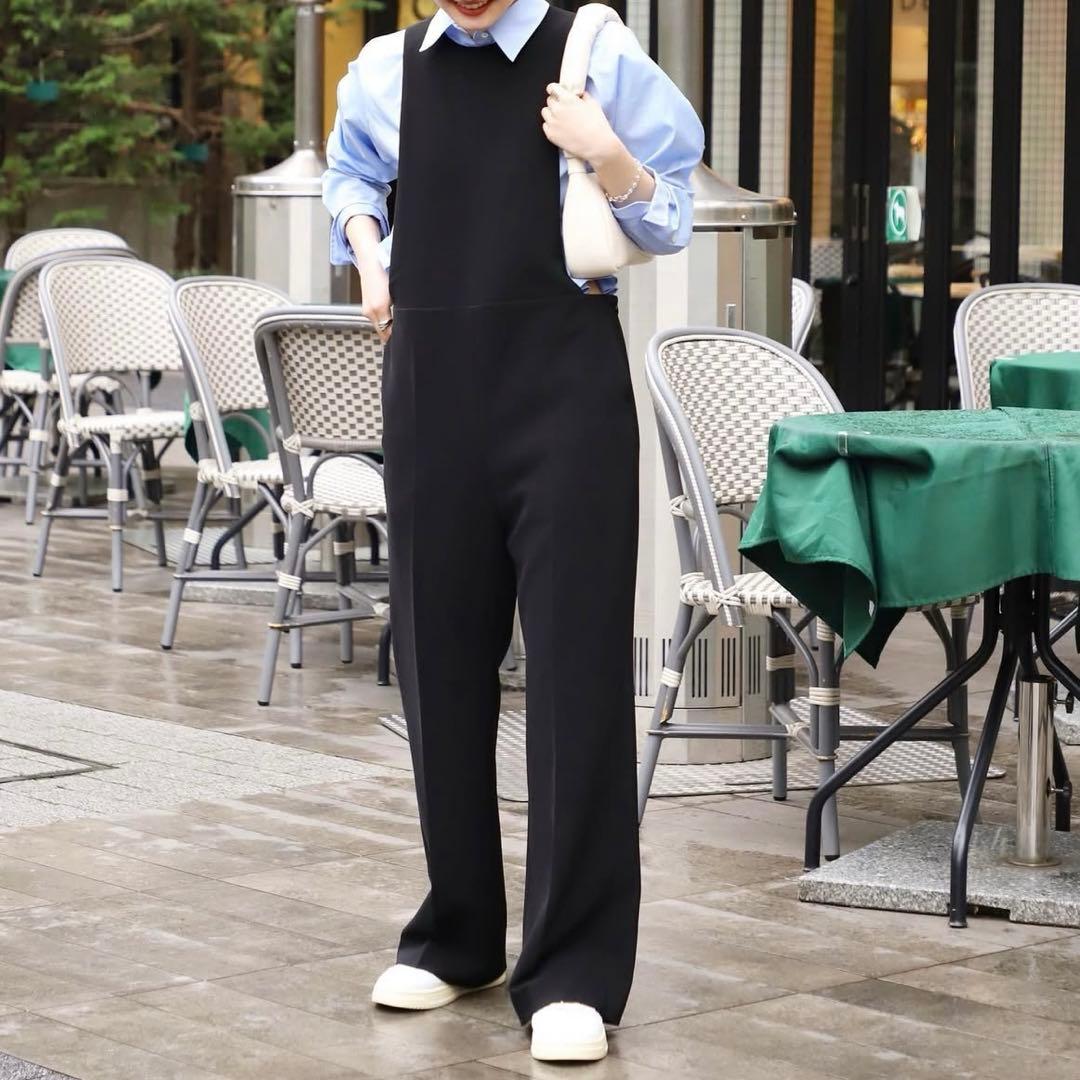 極美品 黒 プラージュ サロペット オケージョン オールインワン ワンピース