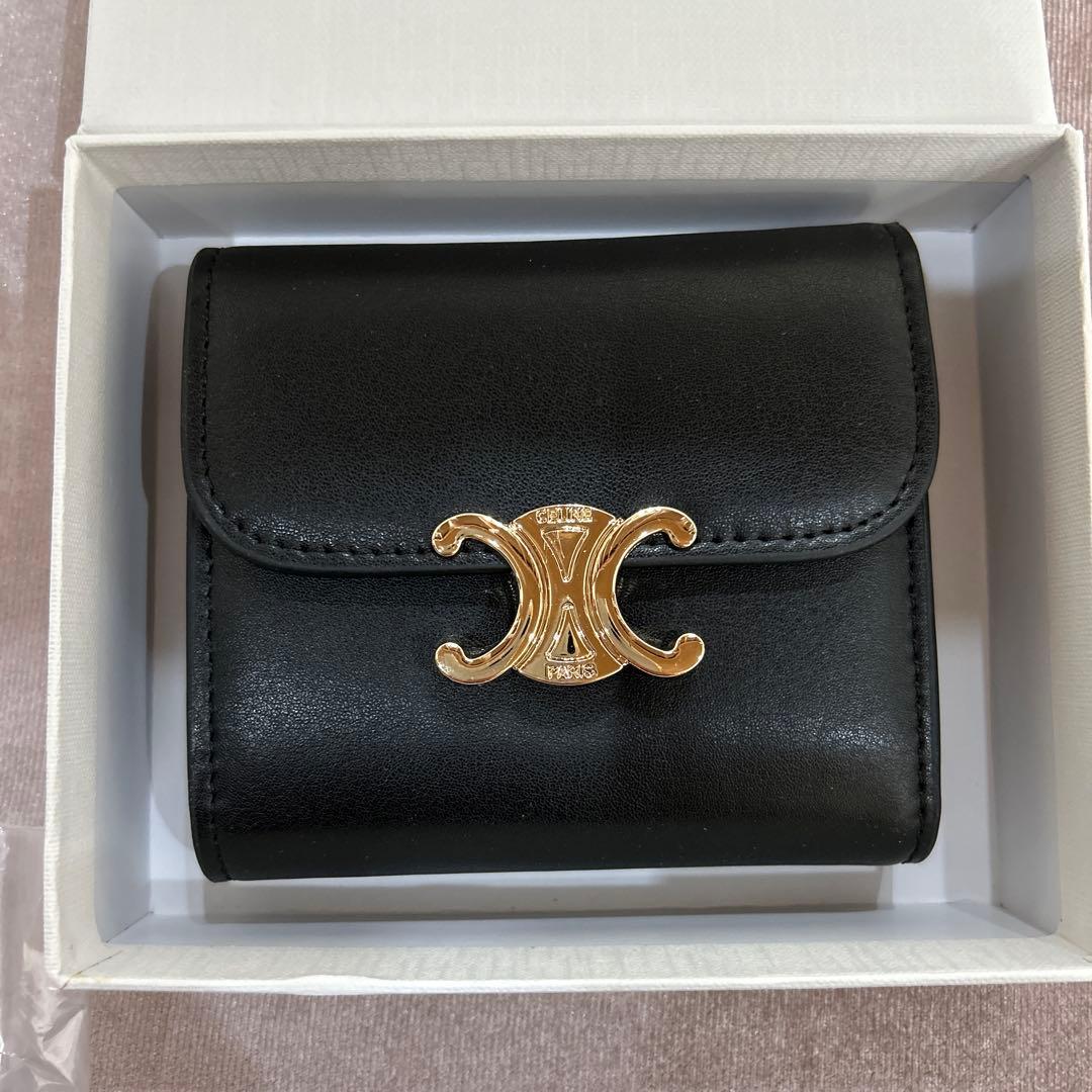 【新品未使用】CELINE スモール フラップウォレット トリオンフ 黒