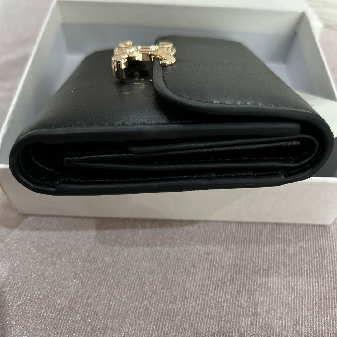 【新品未使用】CELINE スモール フラップウォレット トリオンフ 黒