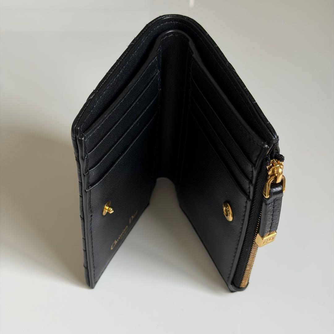 ディオール Caro Dahlia 二つ折り財布 ブラック