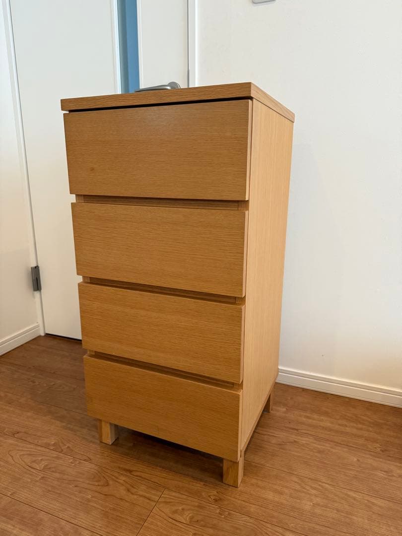 無印良品　チェスト　4段　オーク材　引き出し