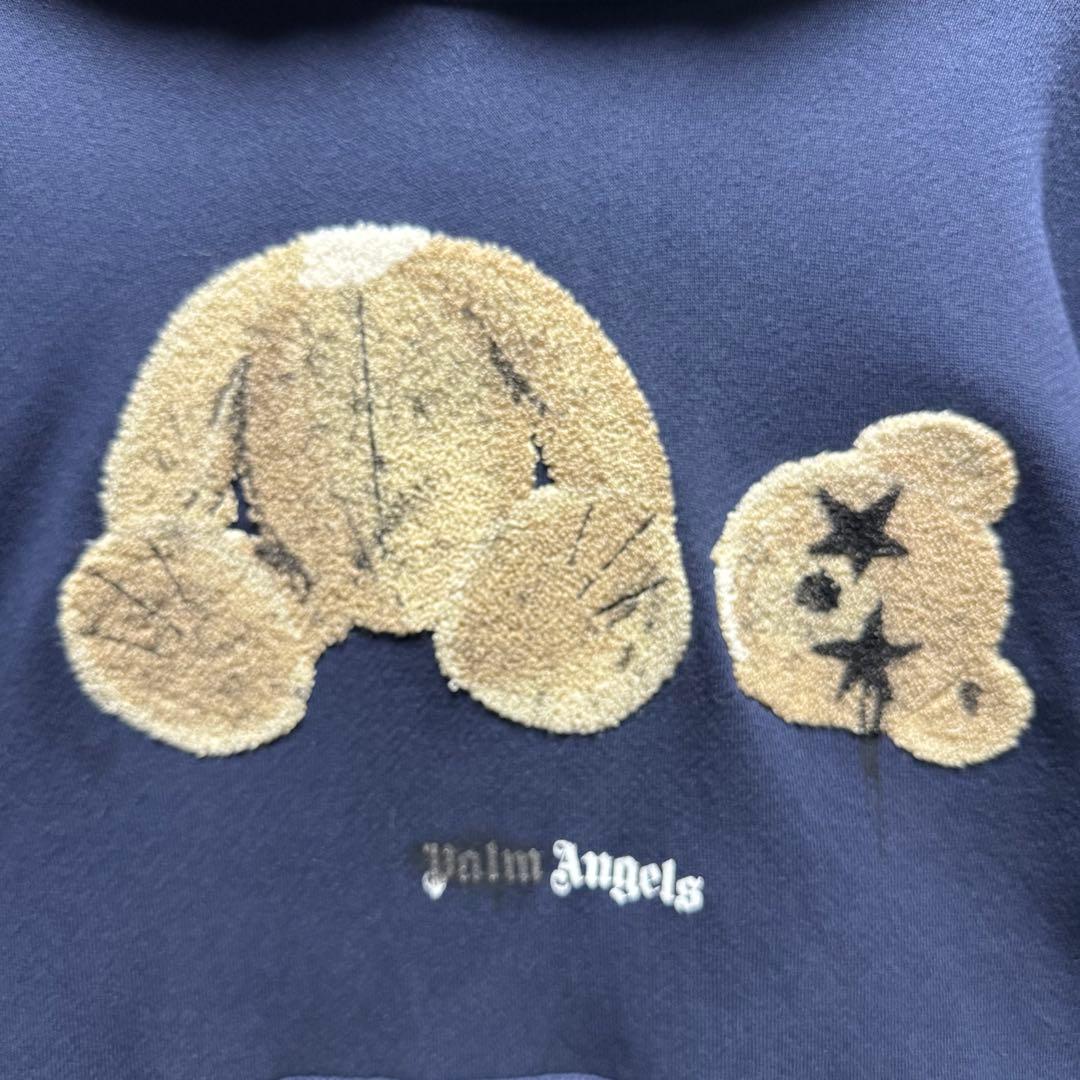 893【人気のL】パームエンジェルス　ベア　パイルロゴ　QR鑑定済　パーカー