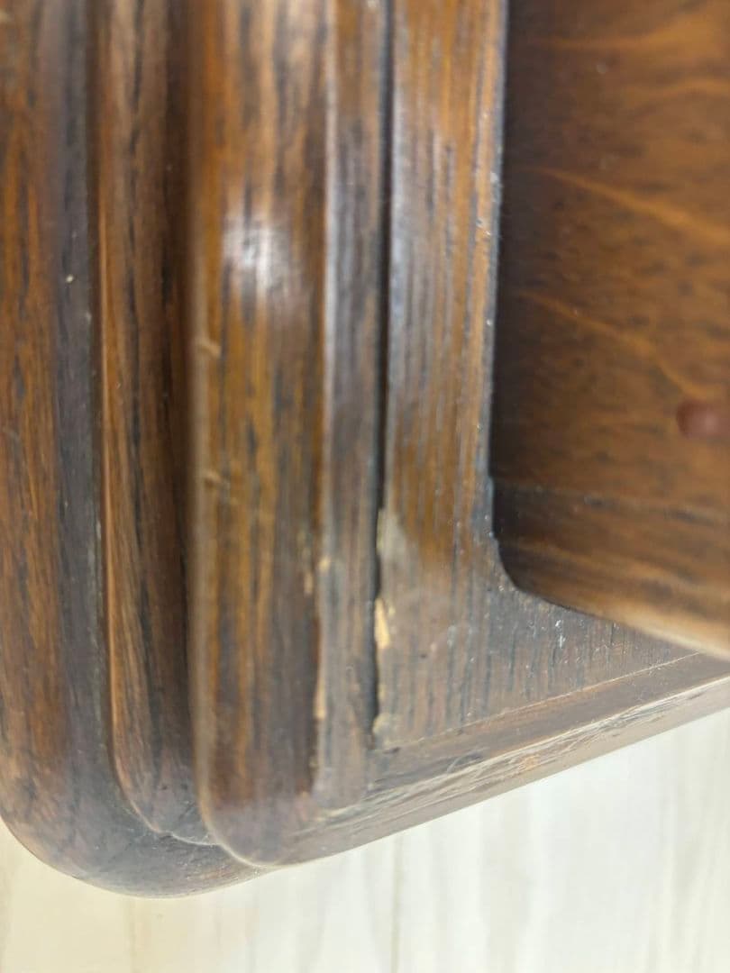 オランダ家具 オーク無垢材 ガラス扉キャビネット/本棚/食器棚/飾り棚